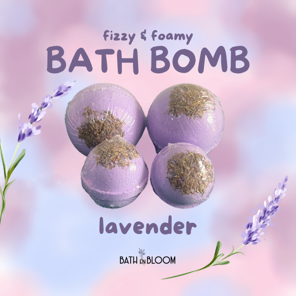 Lavender Bath Bomb with Dried Lavender Buds