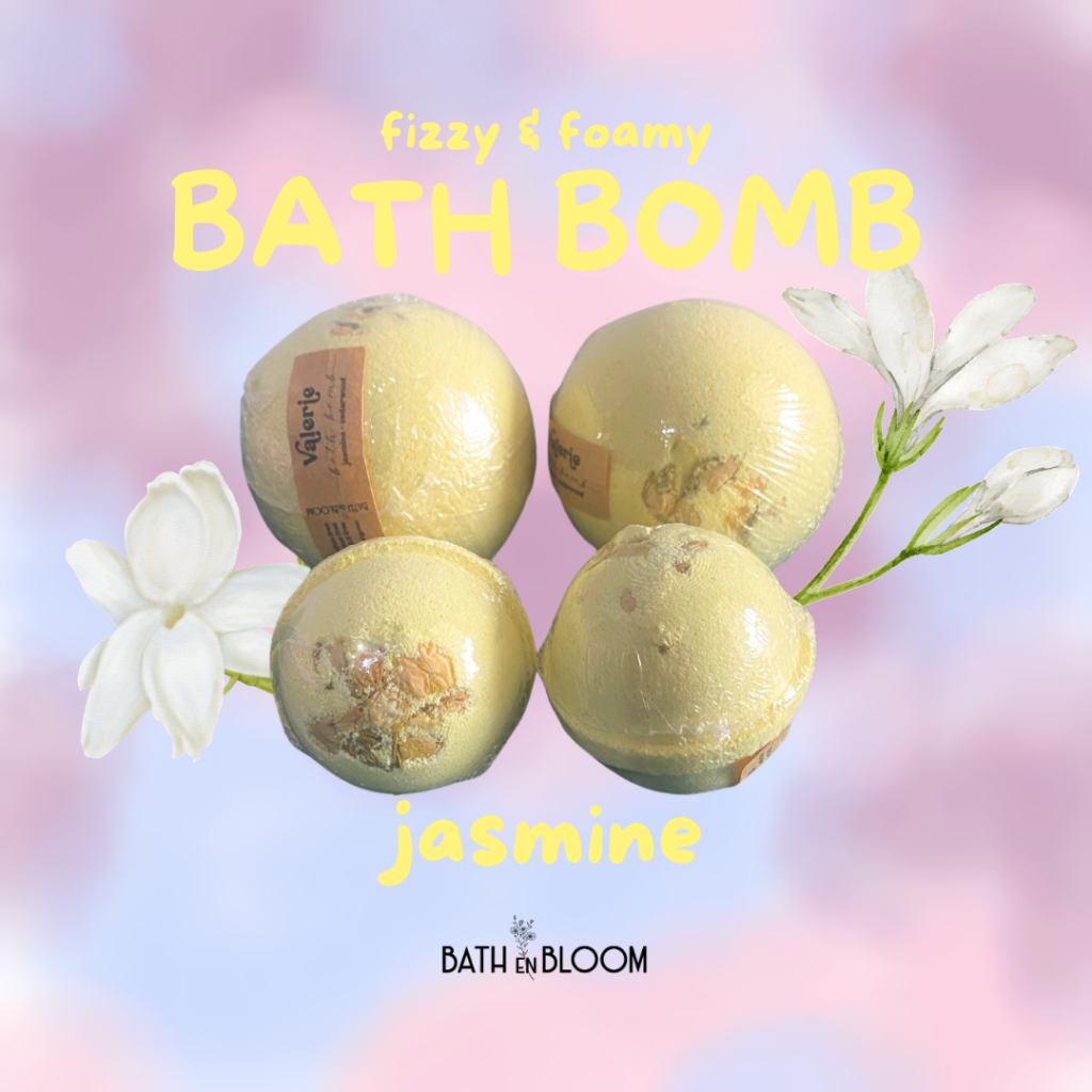 Jasmine Bath Bomb with Dried Jasmine Buds