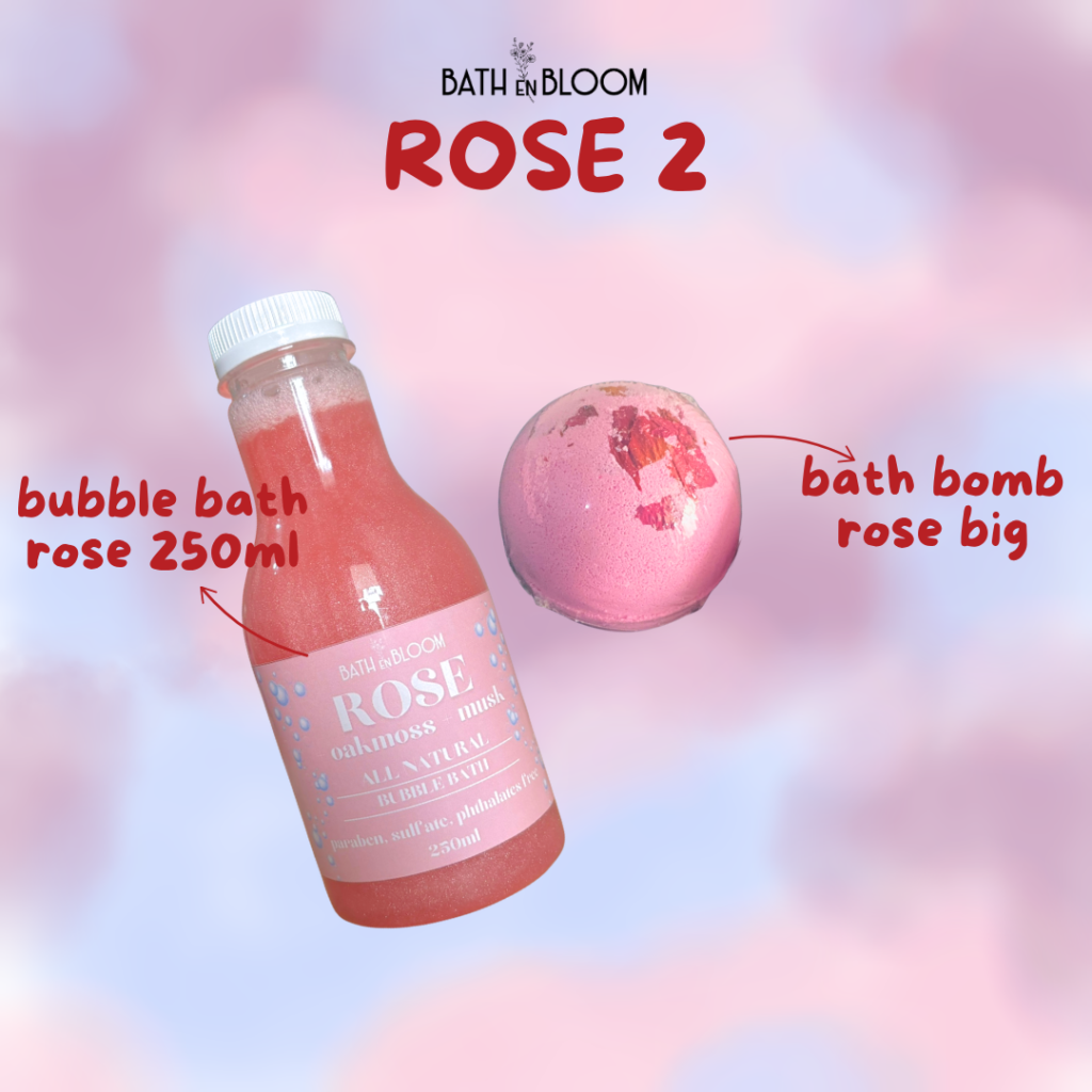 Bundle bath bomb bubble bath rose