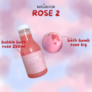 Bundle bath bomb bubble bath rose