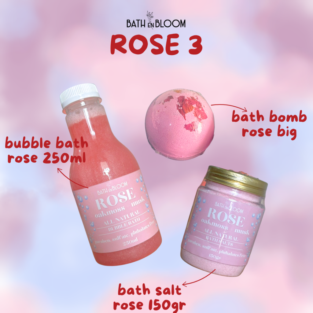Bundle bath bomb bubble bath bath salt rose