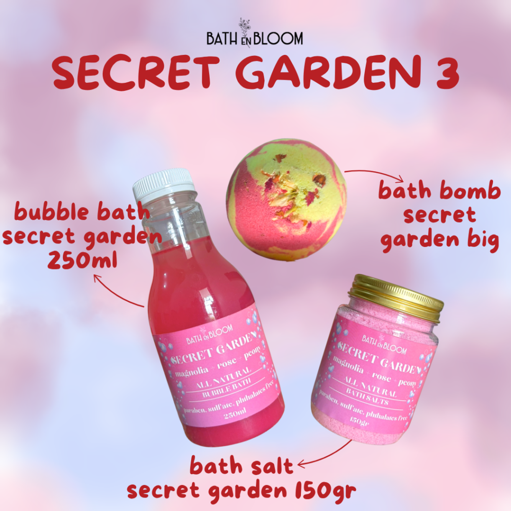 bundle bath bomb bubble bath bath salt secret garden